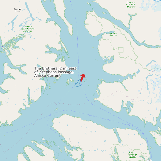 The Brothers, 2 mi east of, Stephens Passage, Alaska Current map