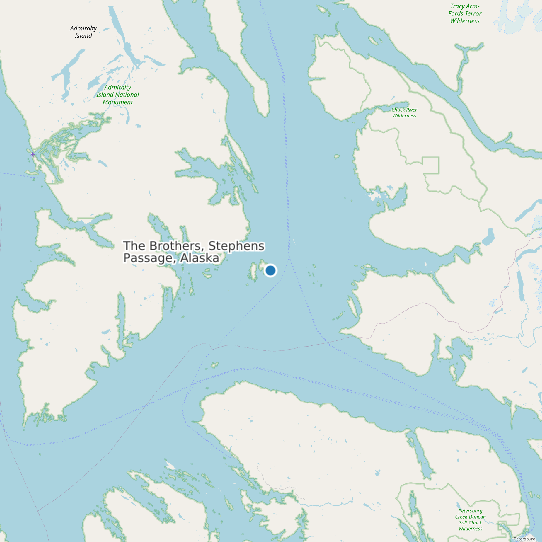The Brothers, Stephens Passage, Alaska map
