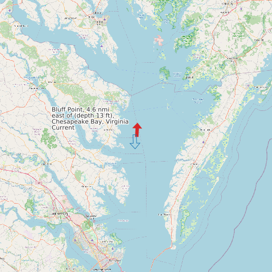 Bluff Point, 4.6 nmi east of (depth 13 ft), Chesapeake Bay, Virginia Current map