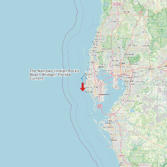 The Narrows (Indian Rocks Beach Bridge), Florida Current map