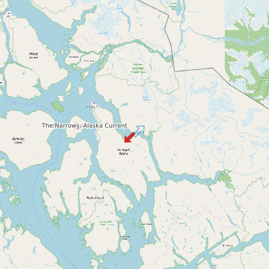 Map of The Narrows, Alaska Current Prediction Station