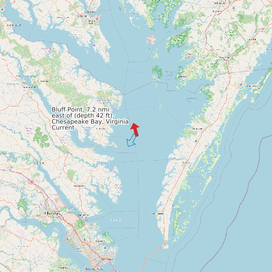 Bluff Point, 7.2 nmi east of (depth 42 ft), Chesapeake Bay, Virginia Current map