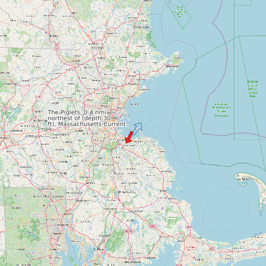 The Piglets, 0.4 nmi northest of (depth 30 ft), Massachusetts Current map
