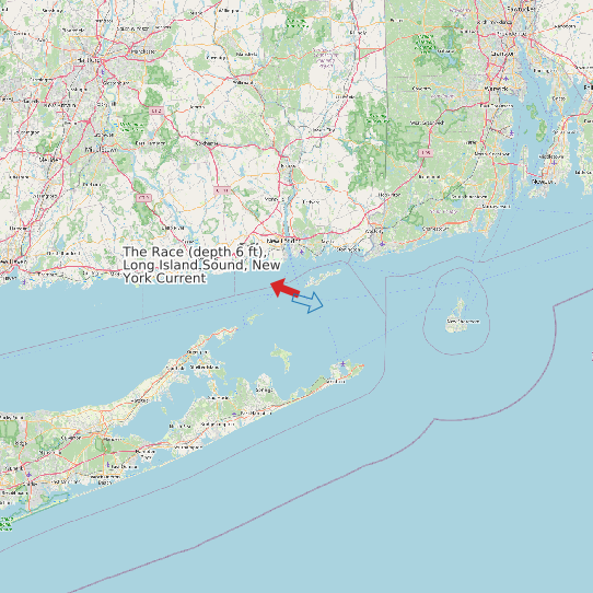 The Race (depth 6 ft), Long Island Sound, New York Current map