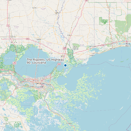 The Rigolets, US Highway 90, Louisiana map
