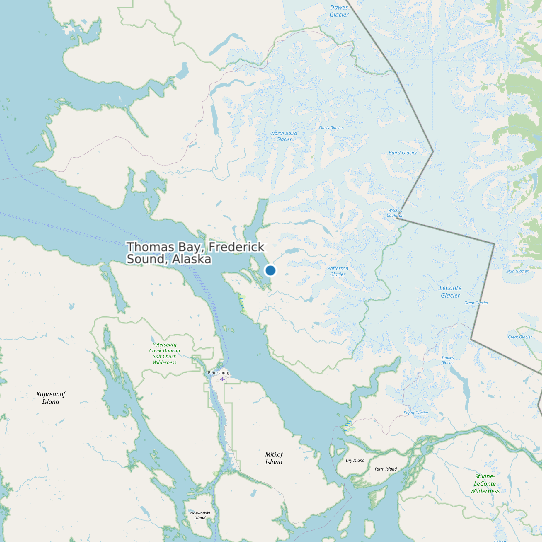 Thomas Bay, Frederick Sound, Alaska map