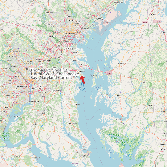 Thomas Pt. Shoal Lt., 1.8 mi SW of, Chesapeake Bay, Maryland Current map
