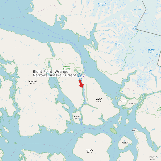 Map of Blunt Point, Wrangell Narrows, Alaska Current Prediction Station