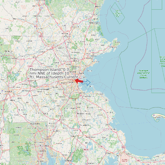 Thompson Island, 0.7 nmi NNE of (depth 10 ft), Massachusetts Current map