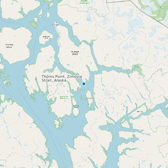 Map of Thoms Point, Zimovia Strait, Alaska Tide Prediction Station