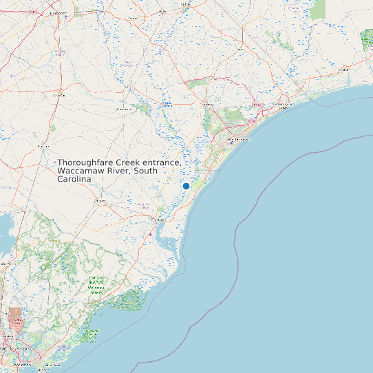 Thoroughfare Creek entrance, Waccamaw River, South Carolina map