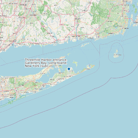 Map of Threemile Harbor entrance, Gardiners Bay, Long Island, New York (sub) Tide Prediction Station