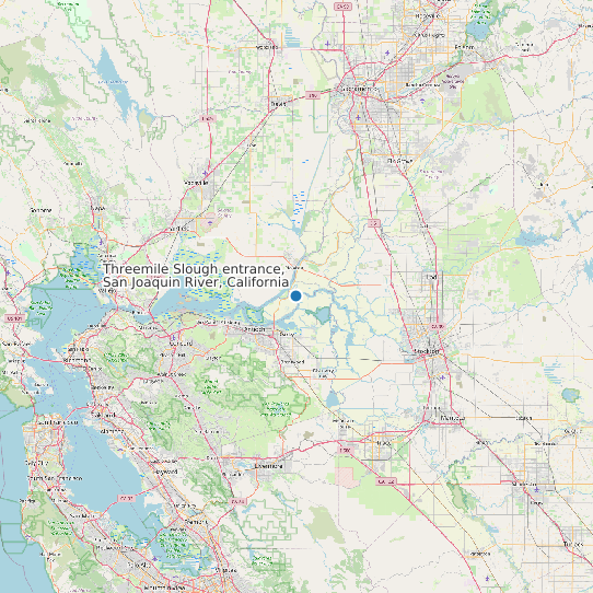 Threemile Slough entrance, San Joaquin River, California map