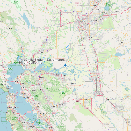 Threemile Slough, Sacramento River, California map