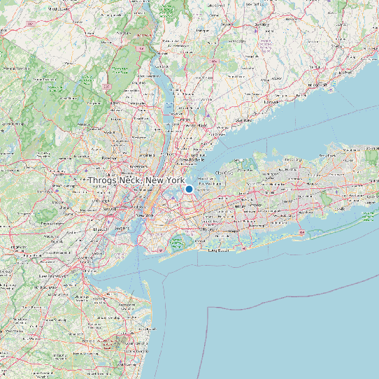 Map of Throgs Neck, New York Tide Prediction Station