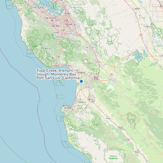 Tidal Creek, Elkhorn Slough, Monterey Bay, Port San Luis, California map