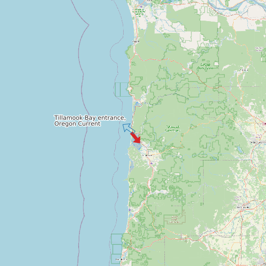 Tillamook Bay entrance, Oregon Current map