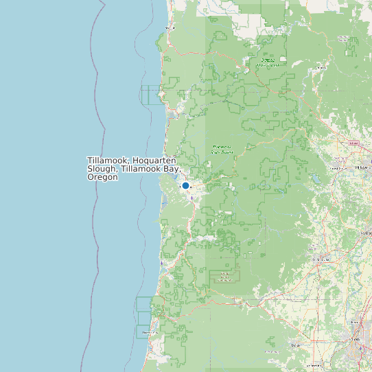 Map of Tillamook, Hoquarten Slough, Tillamook Bay, Oregon Tide Prediction Station