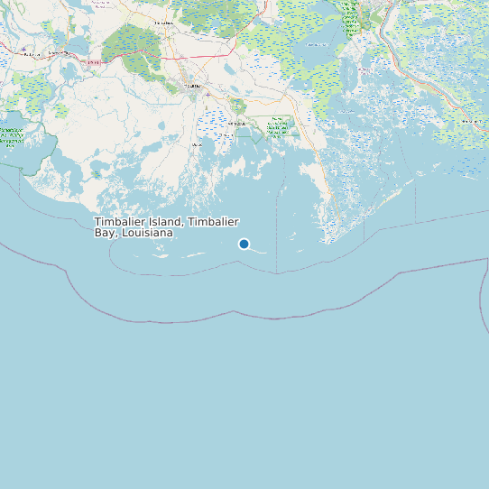 Map of Timbalier Island, Timbalier Bay, Louisiana Tide Prediction Station