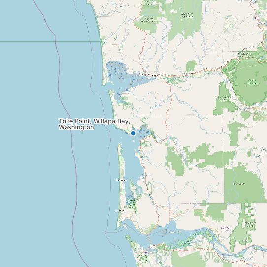 Map of Toke Point, Willapa Bay, Washington Tide Prediction Station
