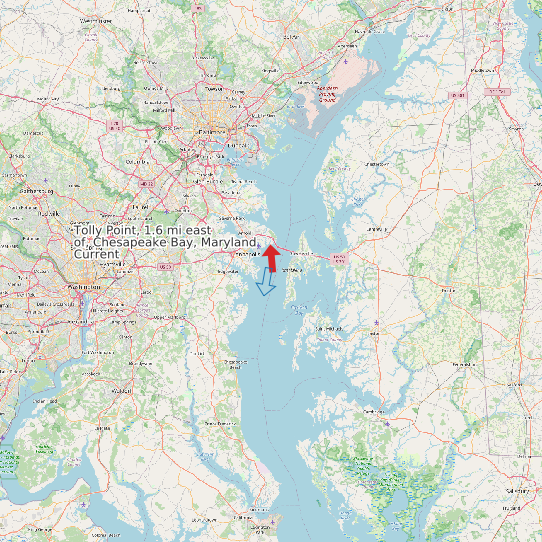 Tolly Point, 1.6 mi east of, Chesapeake Bay, Maryland Current map
