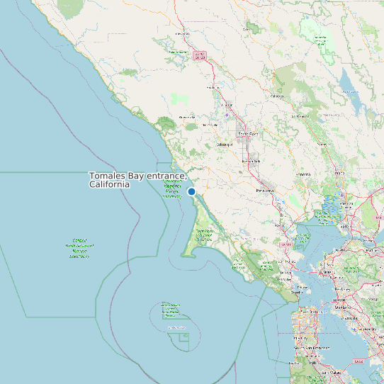 Map of Tomales Bay entrance, California Tide Prediction Station