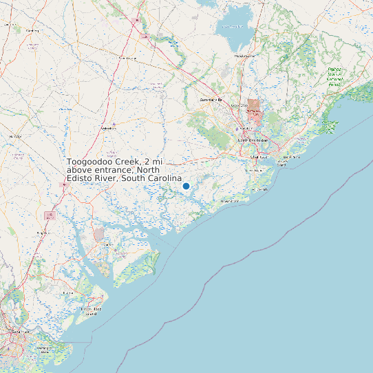 Map of Toogoodoo Creek, 2 mi above entrance, North Edisto River, South Carolina Tide Prediction Station