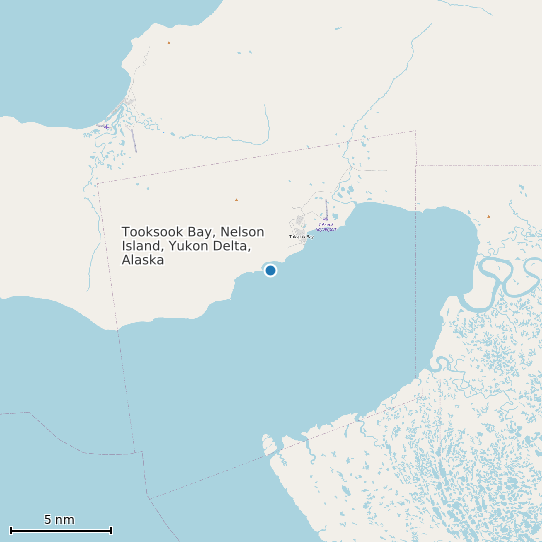 Map of Tooksook Bay, Nelson Island, Yukon Delta, Alaska Tide Prediction Station