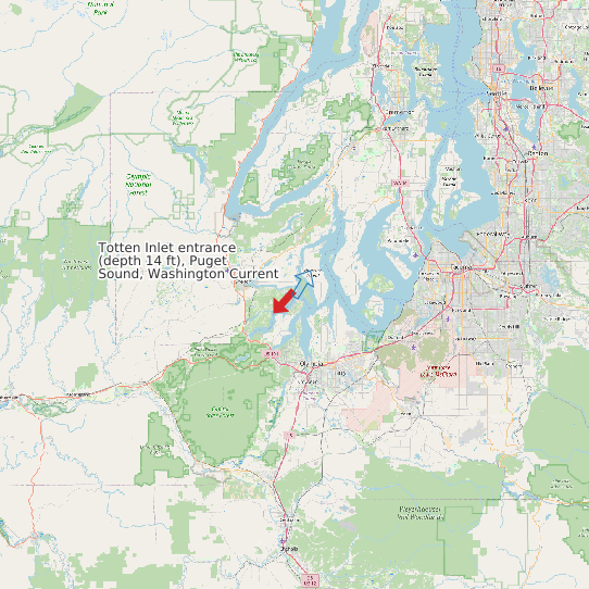 Totten Inlet entrance (depth 14 ft), Puget Sound, Washington Current map