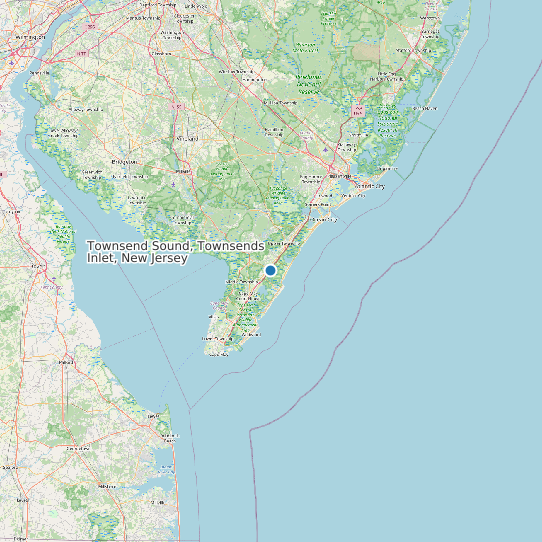 Map of Townsend Sound, Townsends Inlet, New Jersey Tide Prediction Station