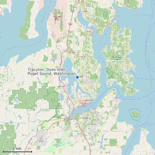 Map of Tracyton, Dyes Inlet, Puget Sound, Washington Tide Prediction Station