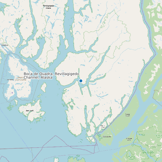 Map of Boca de Quadra, Revillagigedo Channel, Alaska Tide Prediction Station