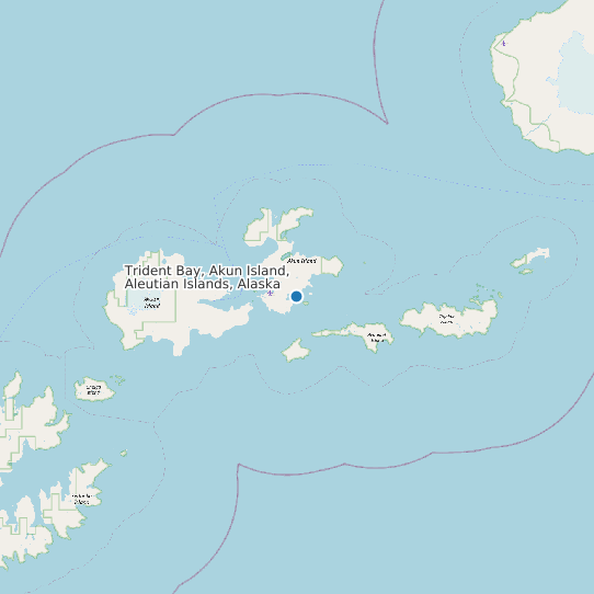 Trident Bay, Akun Island, Aleutian Islands, Alaska map