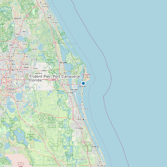 Map of Trident Pier, Port Canaveral, Florida Tide Prediction Station