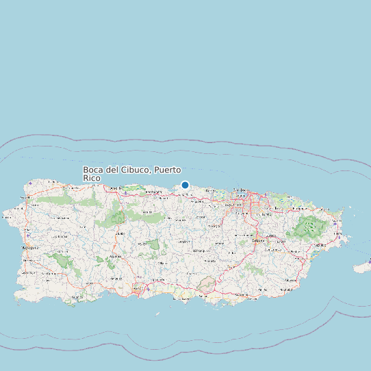 Map of Boca del Cibuco, Puerto Rico Tide Prediction Station