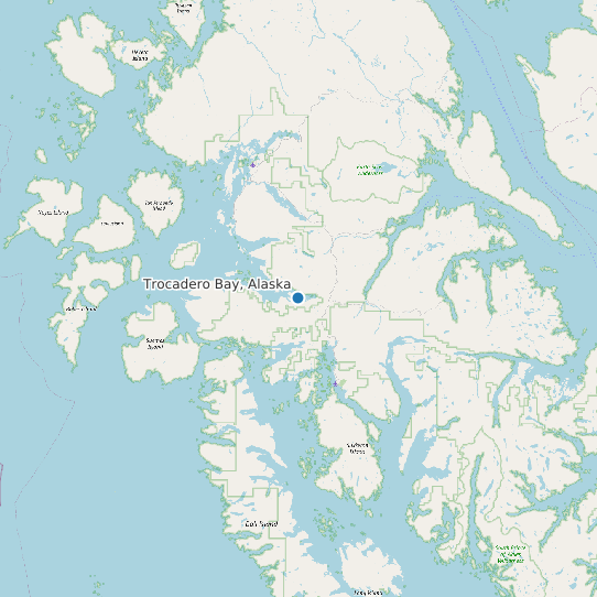 Map of Trocadero Bay, Alaska Tide Prediction Station