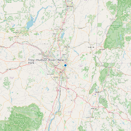 Map of Troy, Hudson River, New York Tide Prediction Station