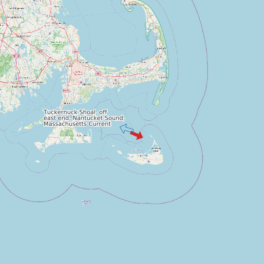 Map of Tuckernuck Shoal, off east end, Nantucket Sound, Massachusetts Current Prediction Station