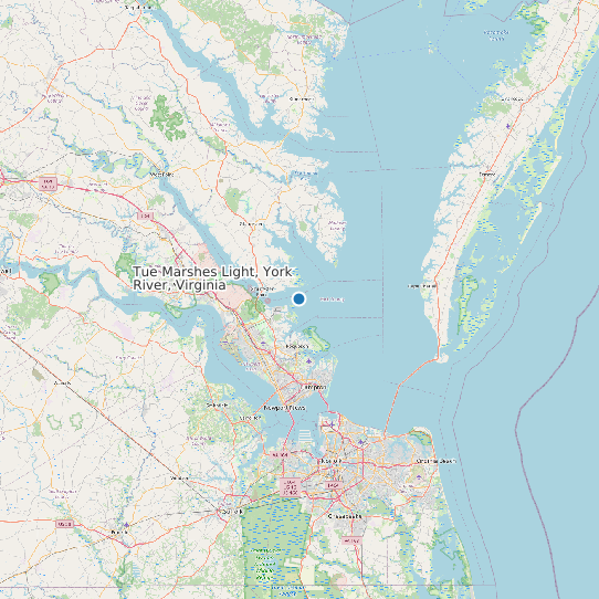 Tue Marshes Light, York River, Virginia map