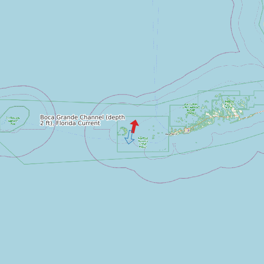 Boca Grande Channel (depth 2 ft), Florida Current map