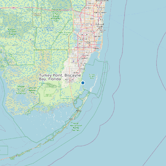 Turkey Point, Biscayne Bay, Florida map