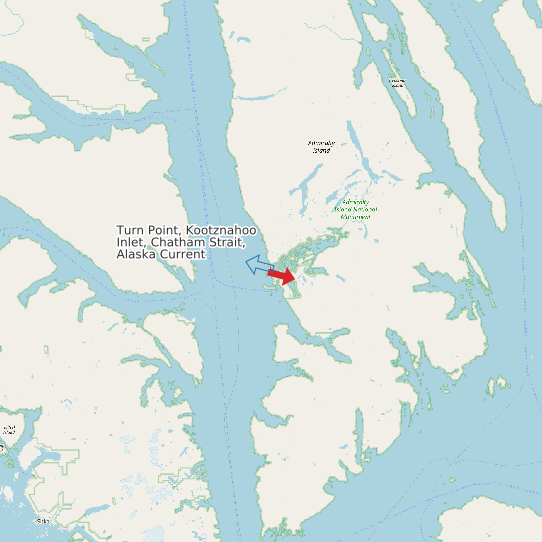 Turn Point, Kootznahoo Inlet, Chatham Strait, Alaska Current map
