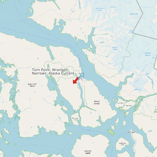 Map of Turn Point, Wrangell Narrows, Alaska Current Prediction Station