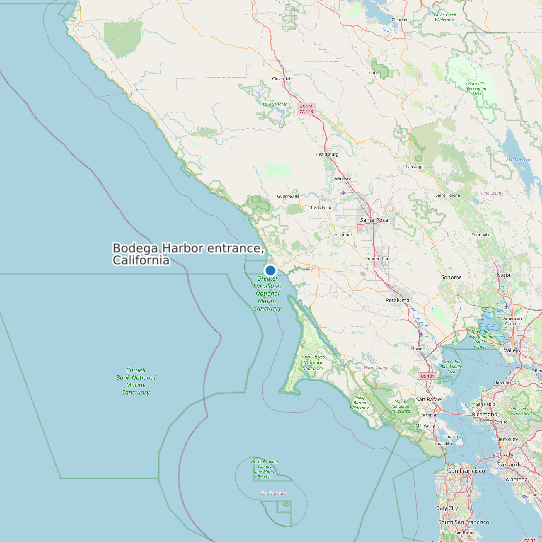 Bodega Harbor entrance, California map