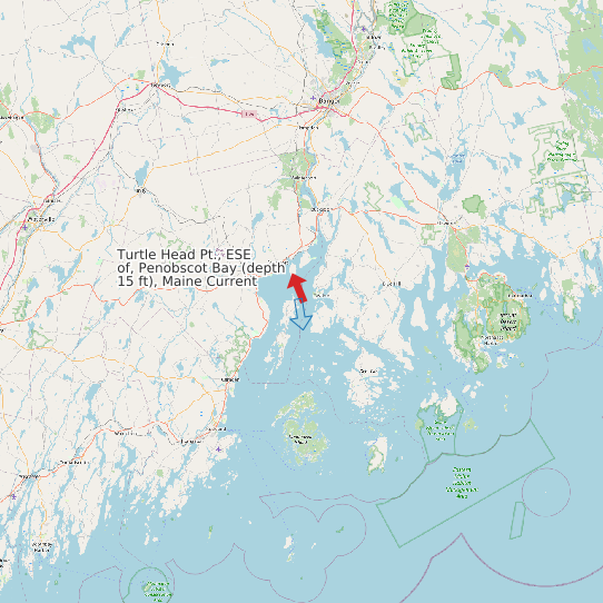 Turtle Head Pt., ESE of, Penobscot Bay (depth 15 ft), Maine Current map