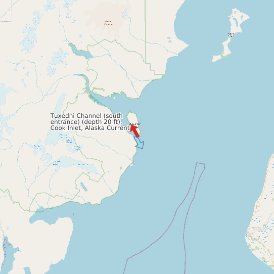 Tuxedni Channel (south entrance) (depth 20 ft), Cook Inlet, Alaska Current map