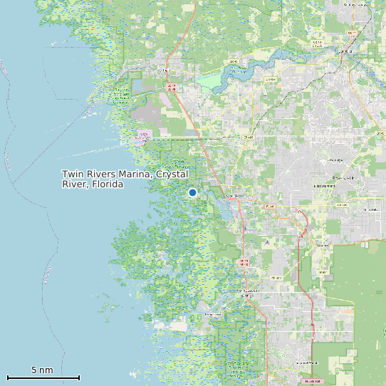Map of Twin Rivers Marina, Crystal River, Florida Tide Prediction Station