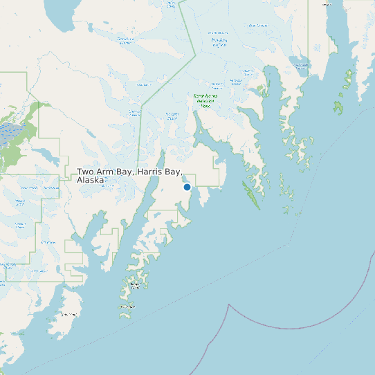 Map of Two Arm Bay, Harris Bay, Alaska Tide Prediction Station