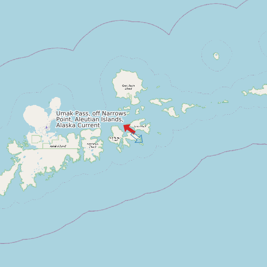 Umak Pass, off Narrows Point, Aleutian Islands, Alaska Current map