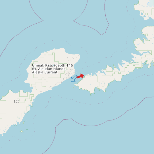 Umnak Pass (depth 146 ft), Aleutian Islands, Alaska Current map